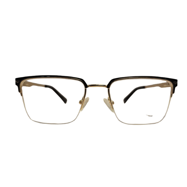 Azzaro Gold Half-Rim Square Frame