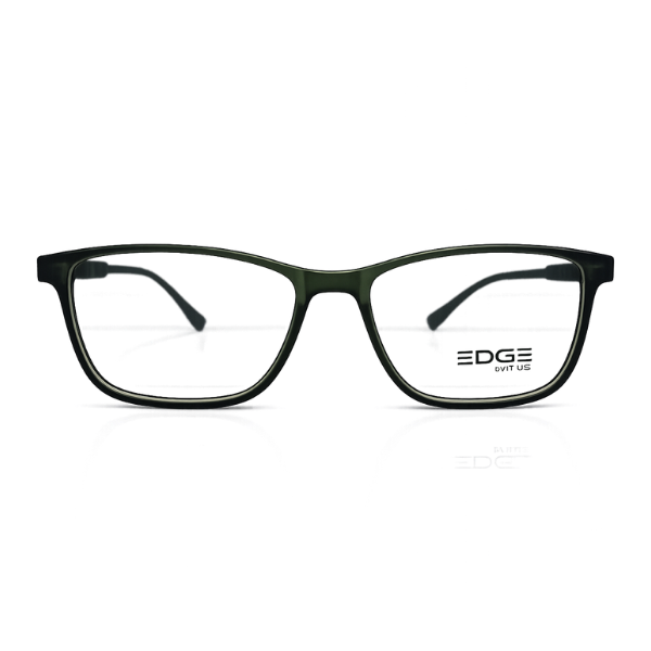 EDGE Forest Green Rectangle Eyeglasses