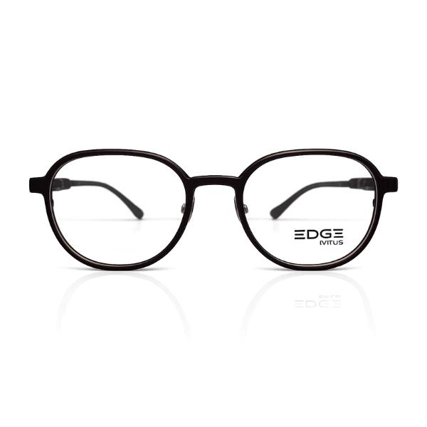 EDGE Brown Metal Round Eyeglasses