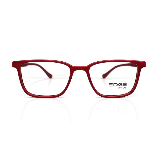 EDGE Matte Red Rectangle Eyeglasses