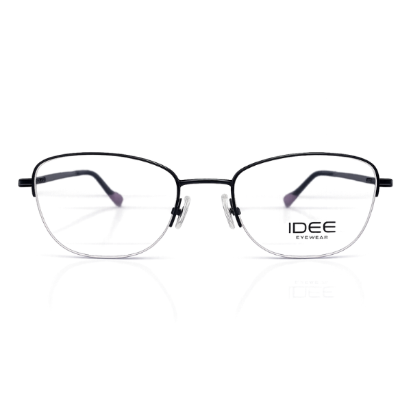 IDEE Black Half-Rim Metal Eyeglasses