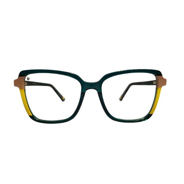 NOVA Teal Colourblock Square Eyeglasses