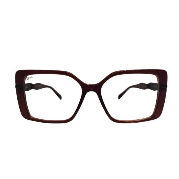 NOVA Burgundy Oversized Square Eyeglasses